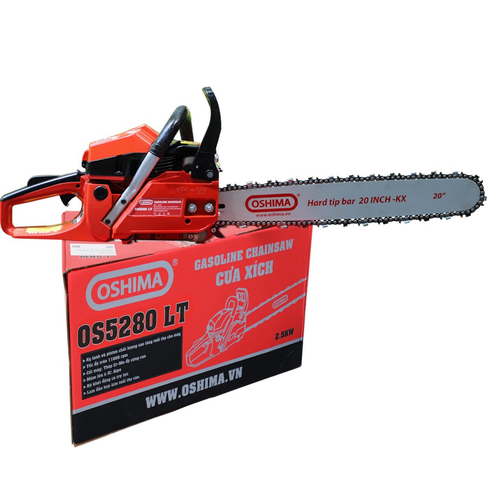 Cưa Oshima OS5280 LT 58cc Đỏ-đen 2 thì (không lam xích)