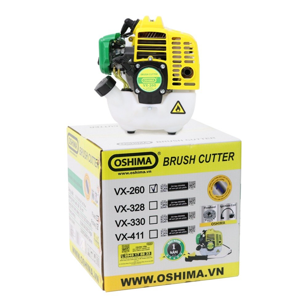 Máy phát cỏ Oshima VX260 0.7KW Vàng-xanh 2 thì (rời, chết)