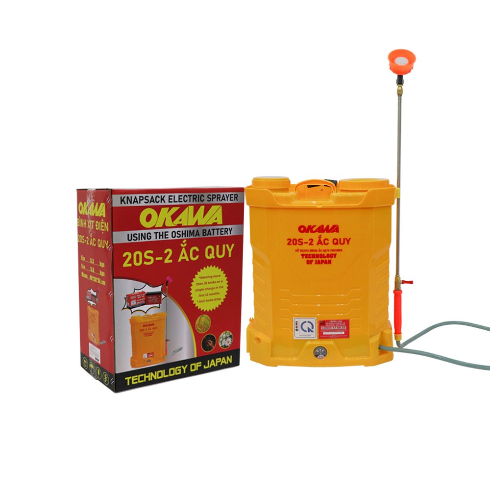 Bình xịt điện OKAWA 20S-ắc quy Vàng Bình ắc quy 12V8Ah