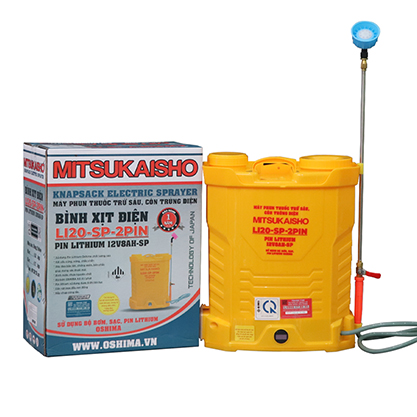 Bình xịt điện MITSUKAISHO Li20-SP-2pin Vàng Pin lithium 12V8Ah-SP