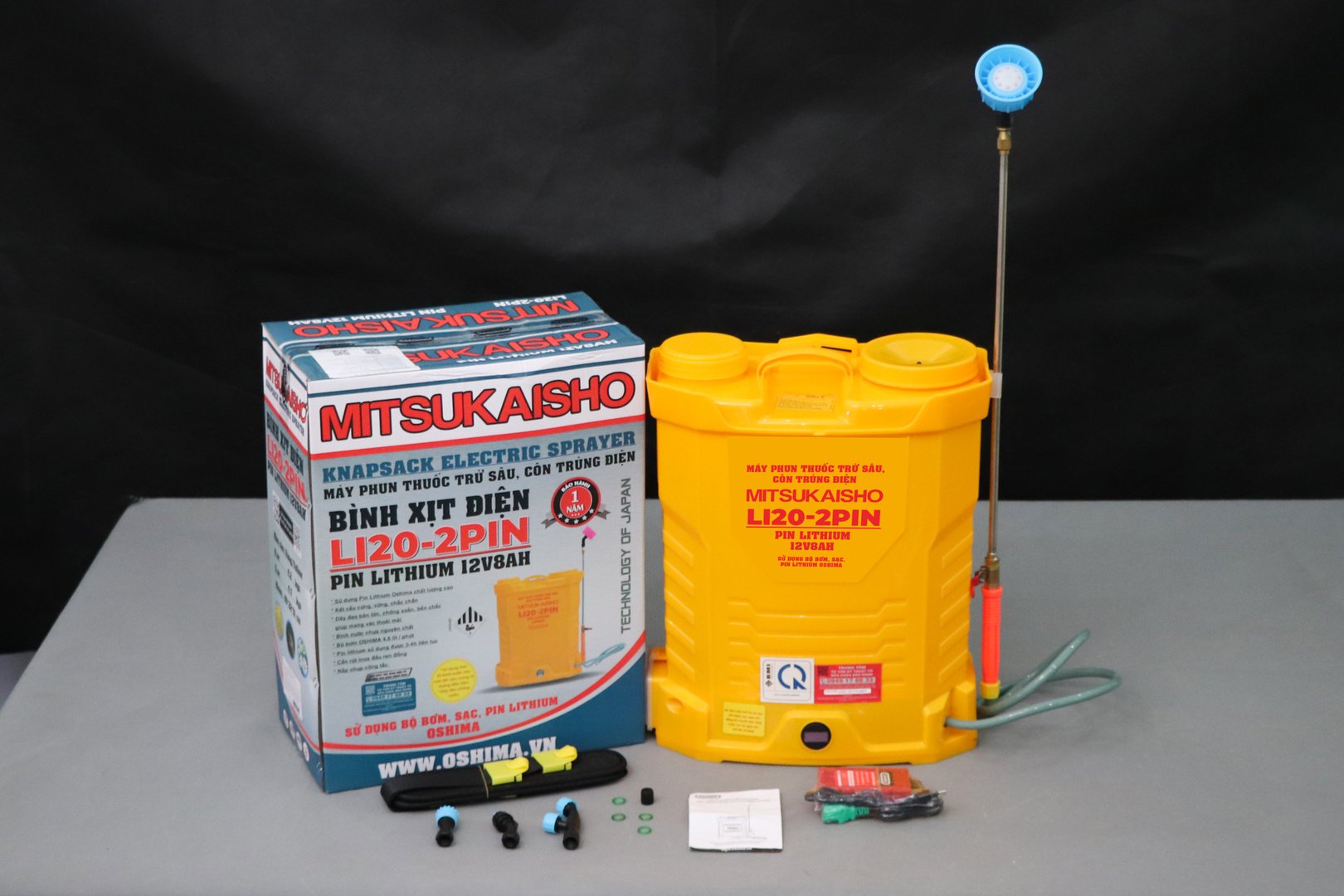 Bình xịt điện MITSUKAISHO Li20-2pin Vàng Pin lithium 12V8Ah