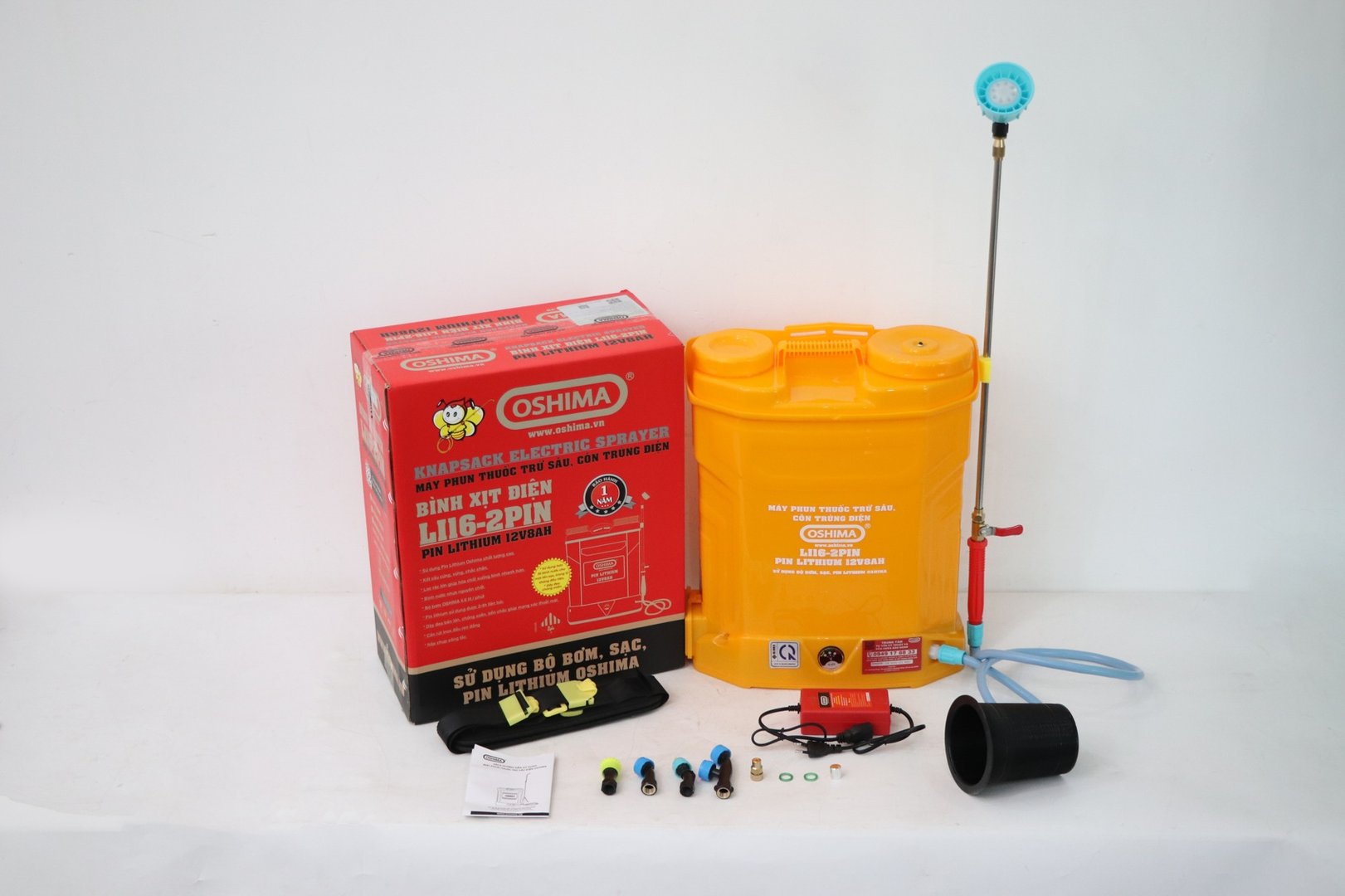 Bình xịt điện OSHIMA Li16-pin Vàng Pin lithium 12V8Ah