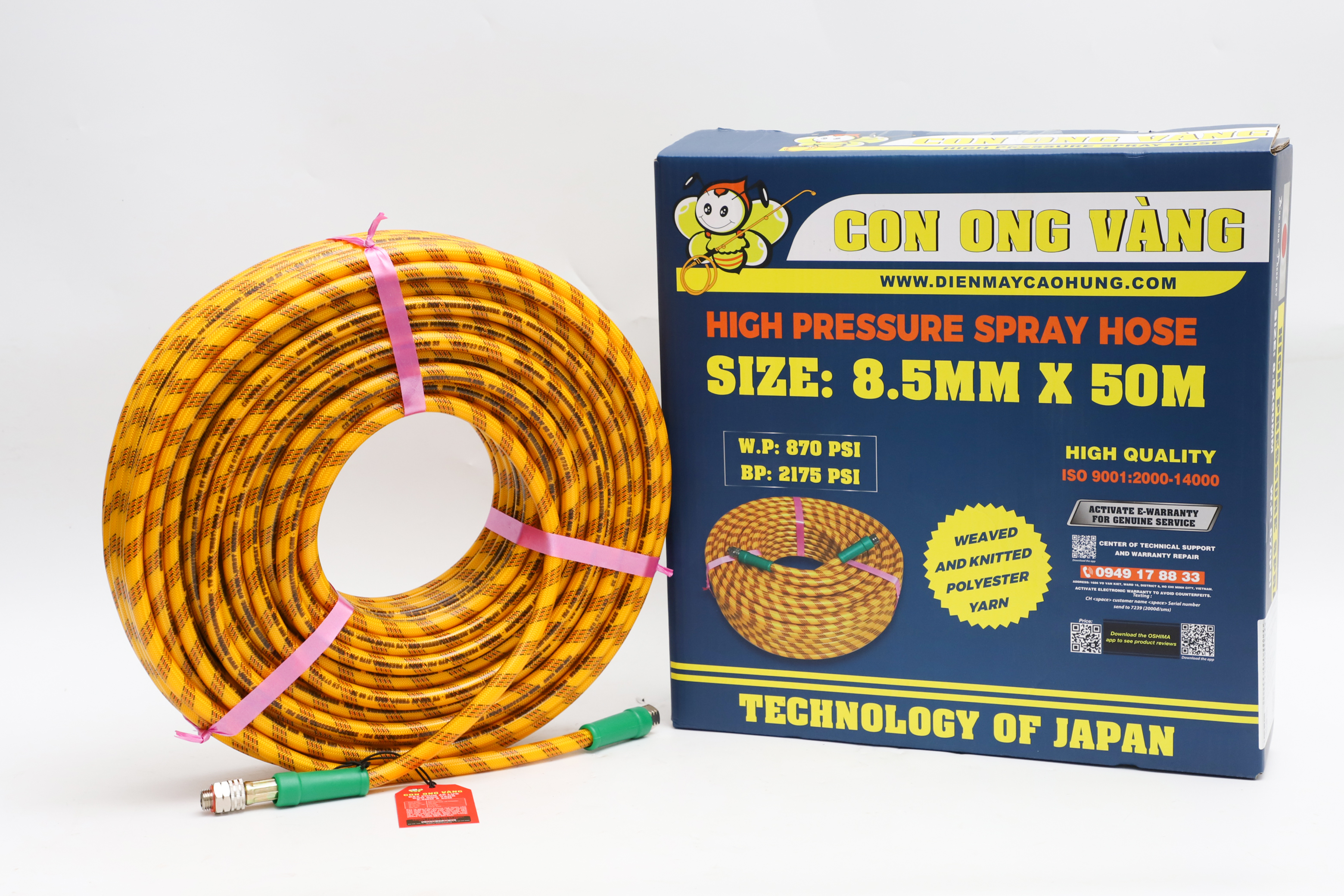 Dây hơi Con Ong Vàng 8.5mm x 50m Vàng